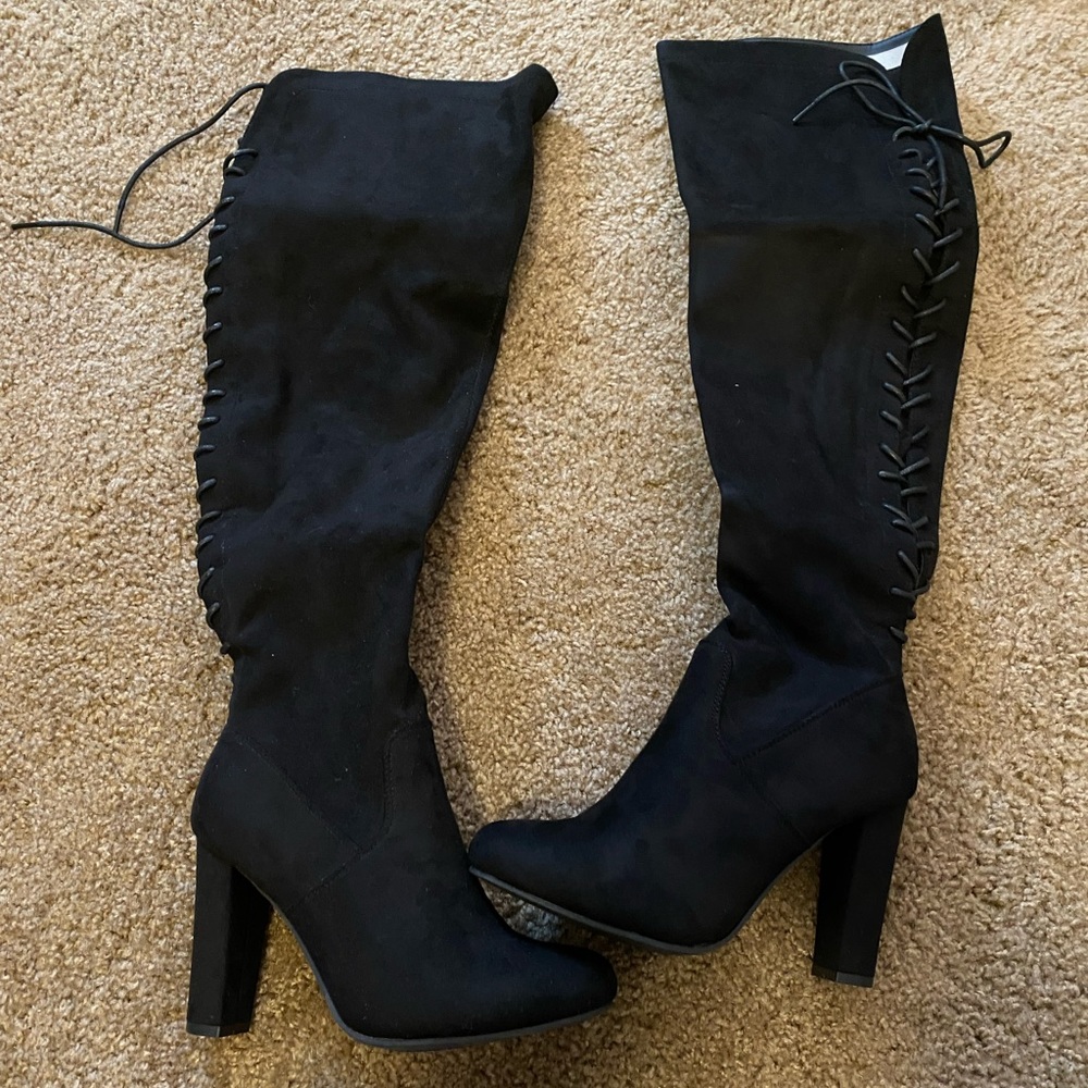 Black Thigh High Boots - Brand New